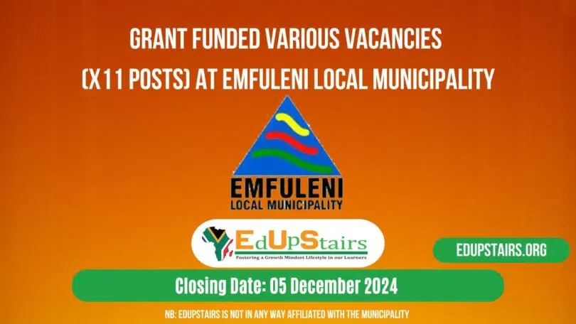 GRANT FUNDED VARIOUS VACANCIES (X11 POSTS) AT EMFULENI LOCAL MUNICIPALITY